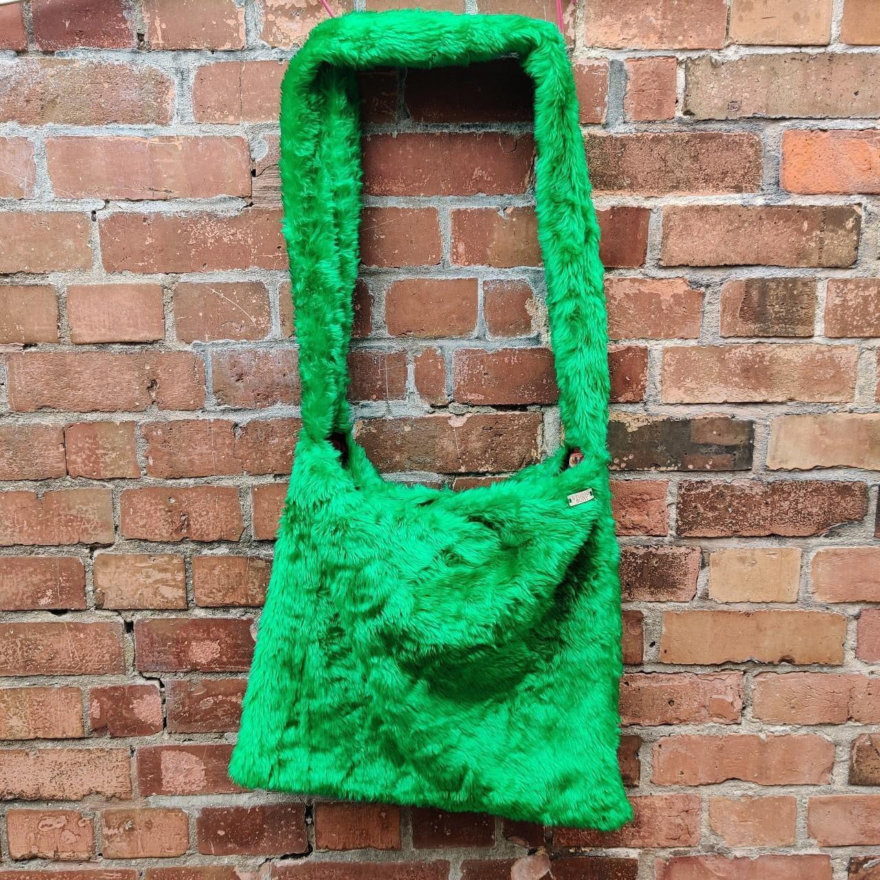 Green Faux Fur Tote Bag by Studio Burt