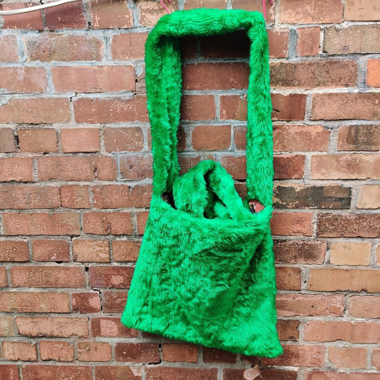 Green Faux Fur Tote Bag by Studio Burt