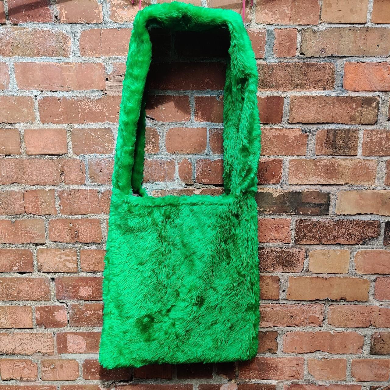 Green Faux Fur Tote Bag by Studio Burt