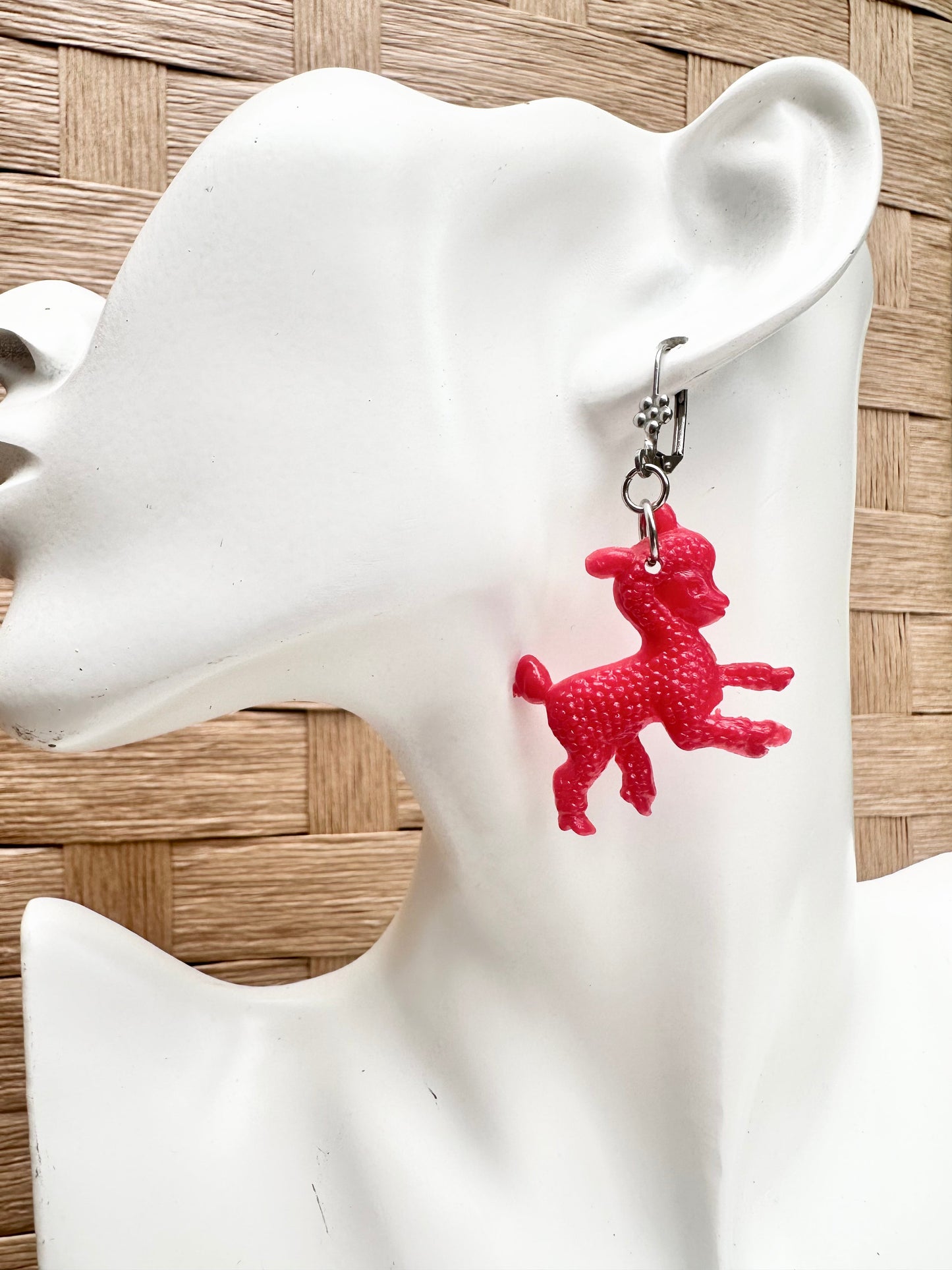 Upcycled Spring Lamb Earrings by Studio Burt