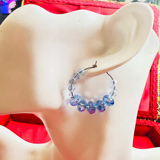 Sparkly Blue Hoop Earrings by Studio Burt