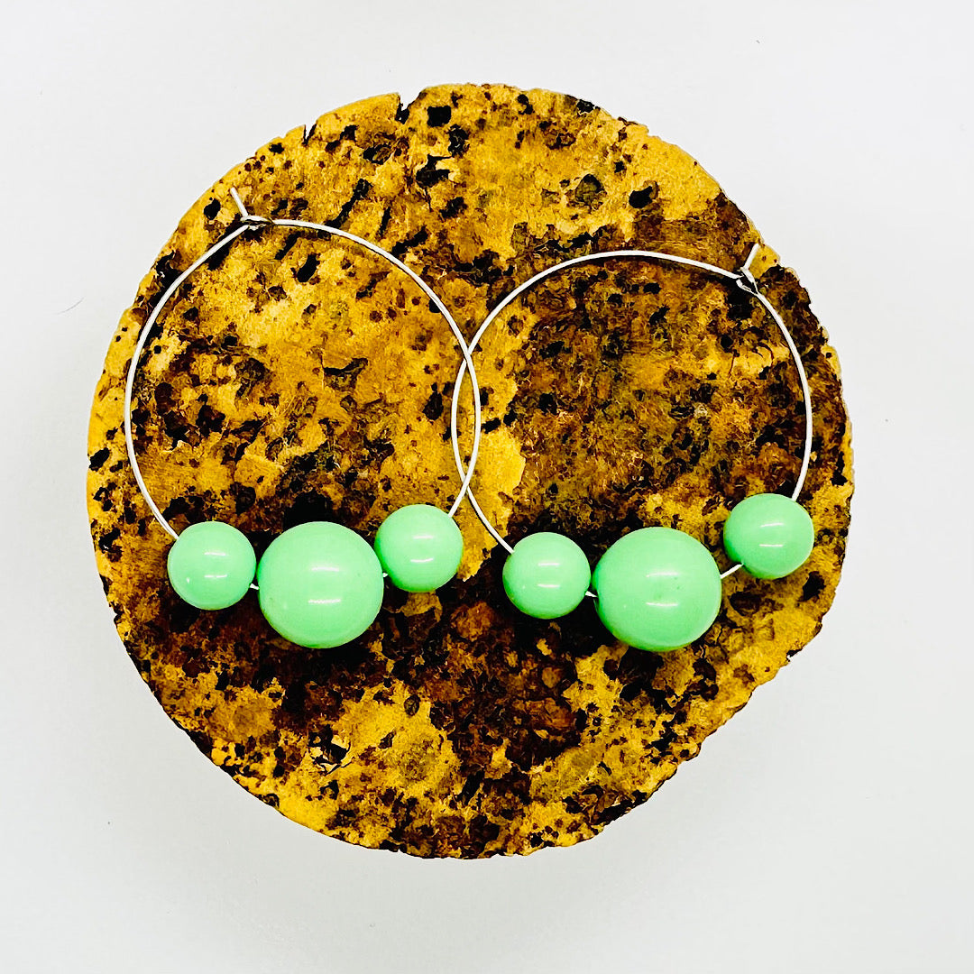 Mint Green Large Hoop Earrings by Studio Burt