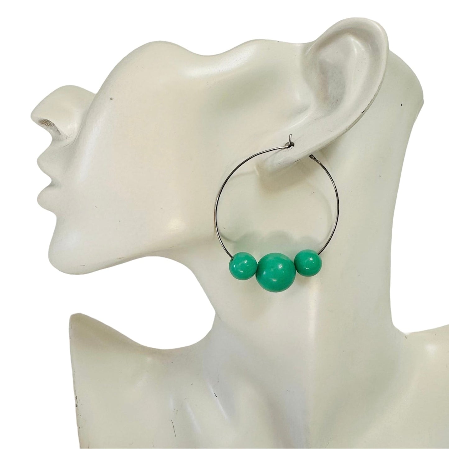 Mint Green Large Hoop Earrings by Studio Burt