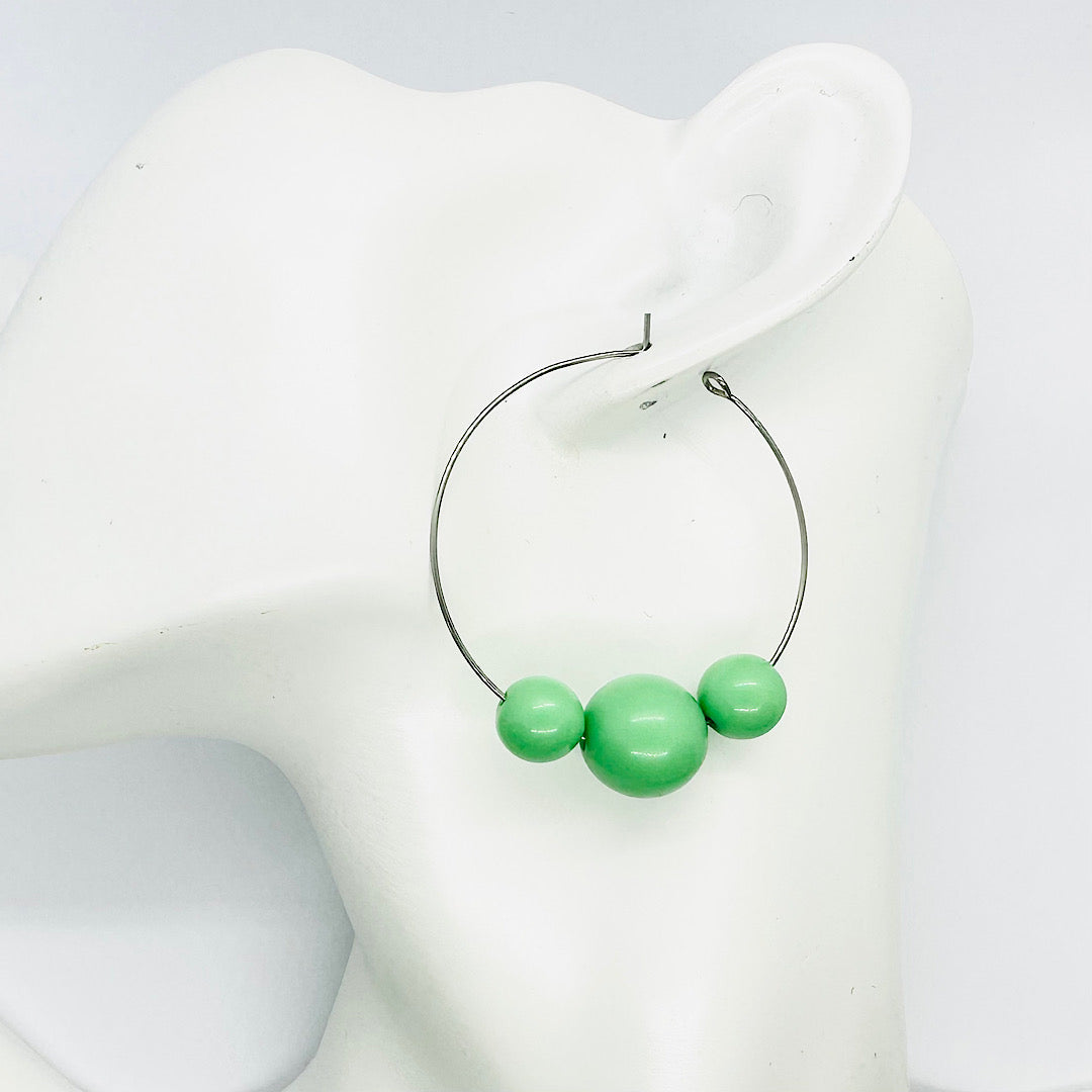 Mint Green Large Hoop Earrings by Studio Burt