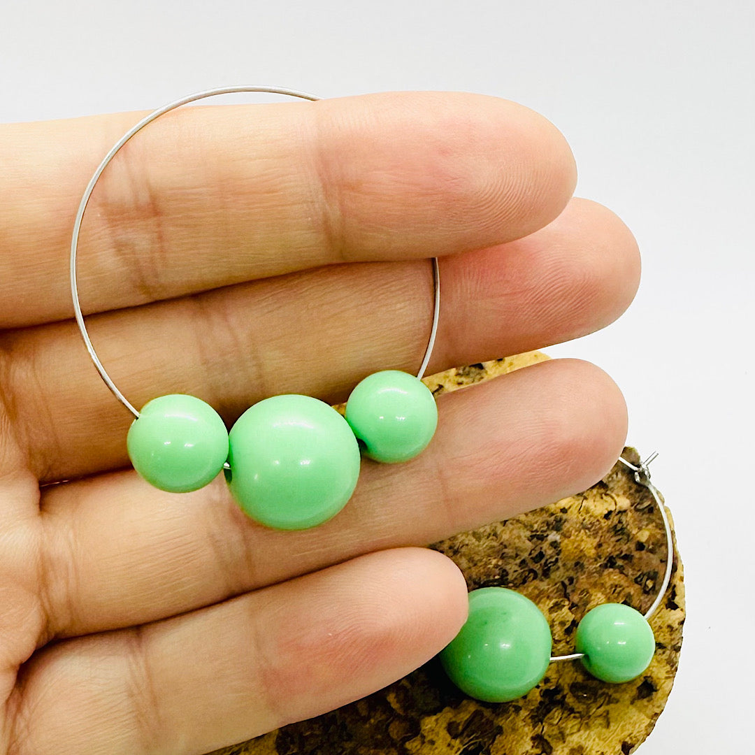 Mint Green Large Hoop Earrings by Studio Burt