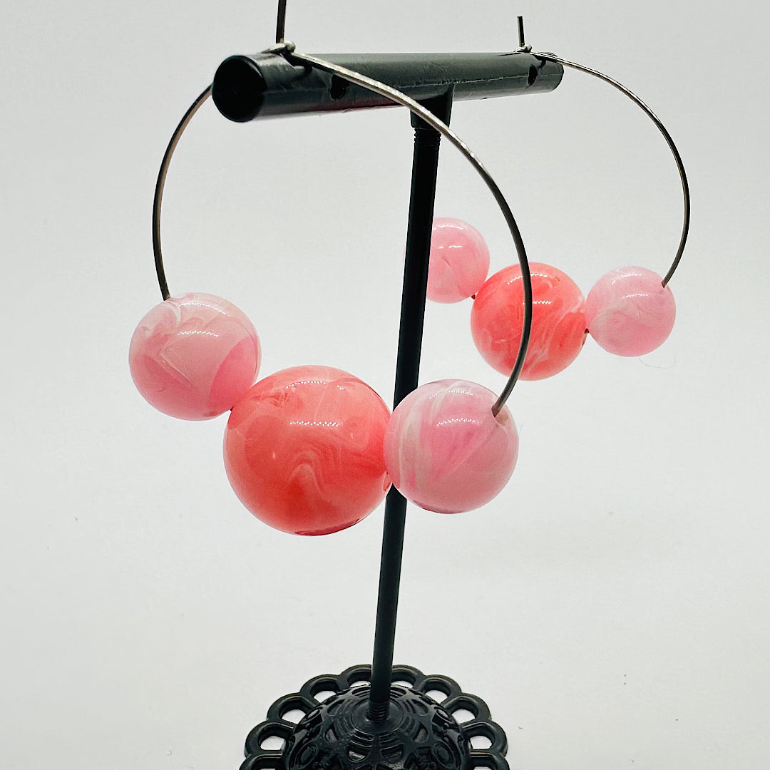 Large Pink Hoop Earrings by Studio Burt