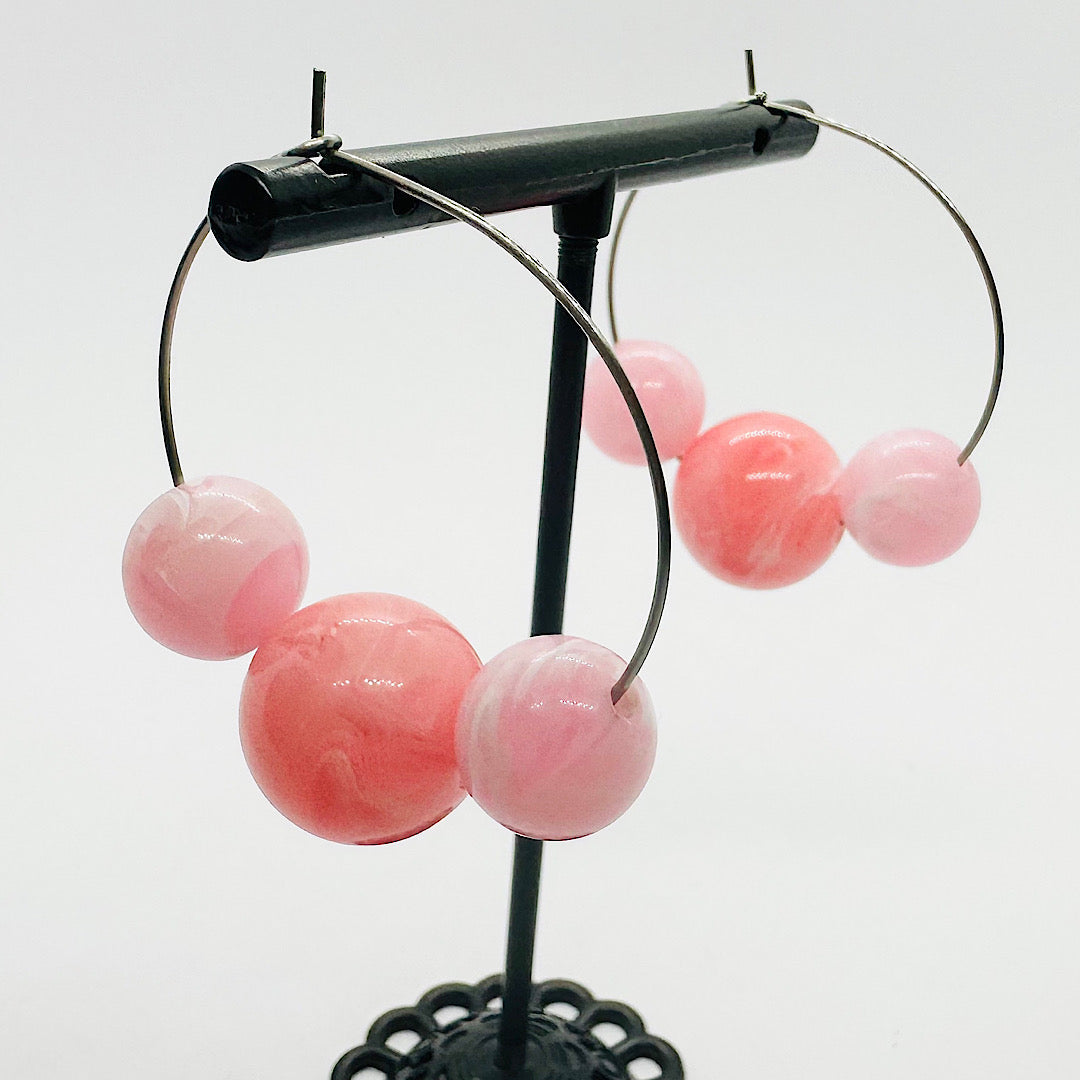 Large Pink Hoop Earrings by Studio Burt