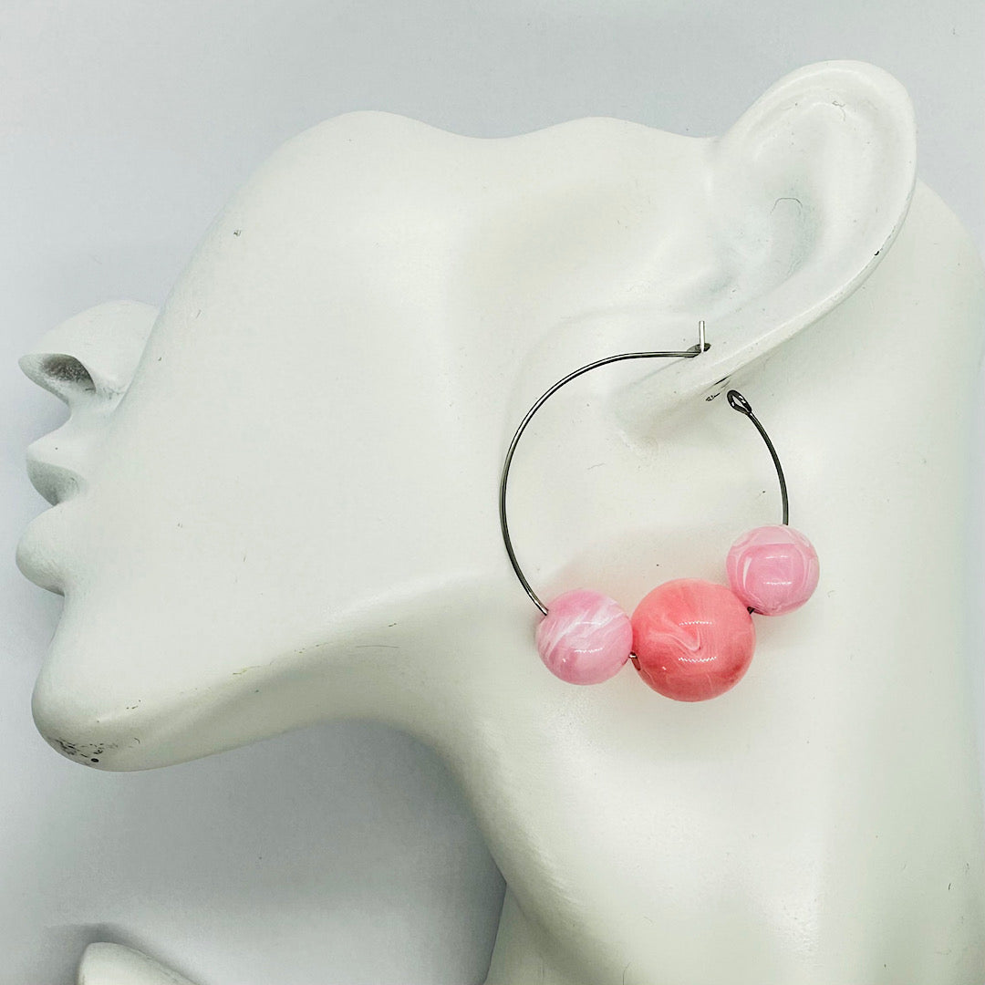 Large Pink Hoop Earrings by Studio Burt