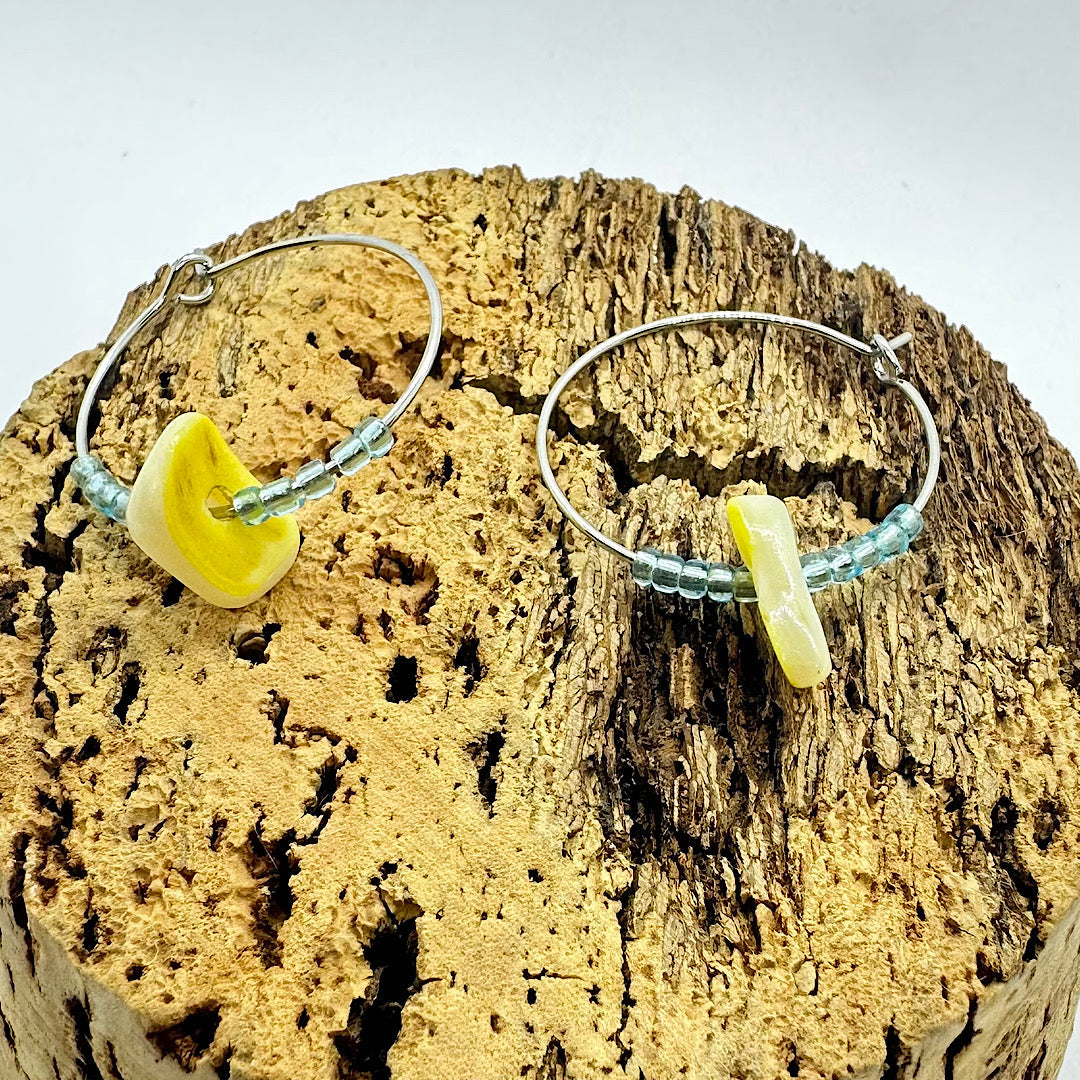 Glass Bead Hoop Earrings by Studio Burt