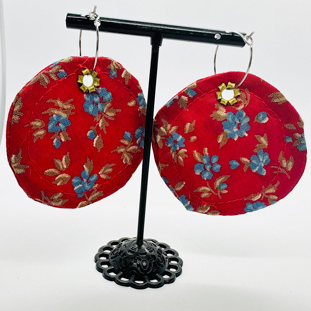 Floral Vintage Fabric Earrings by Studio Burt