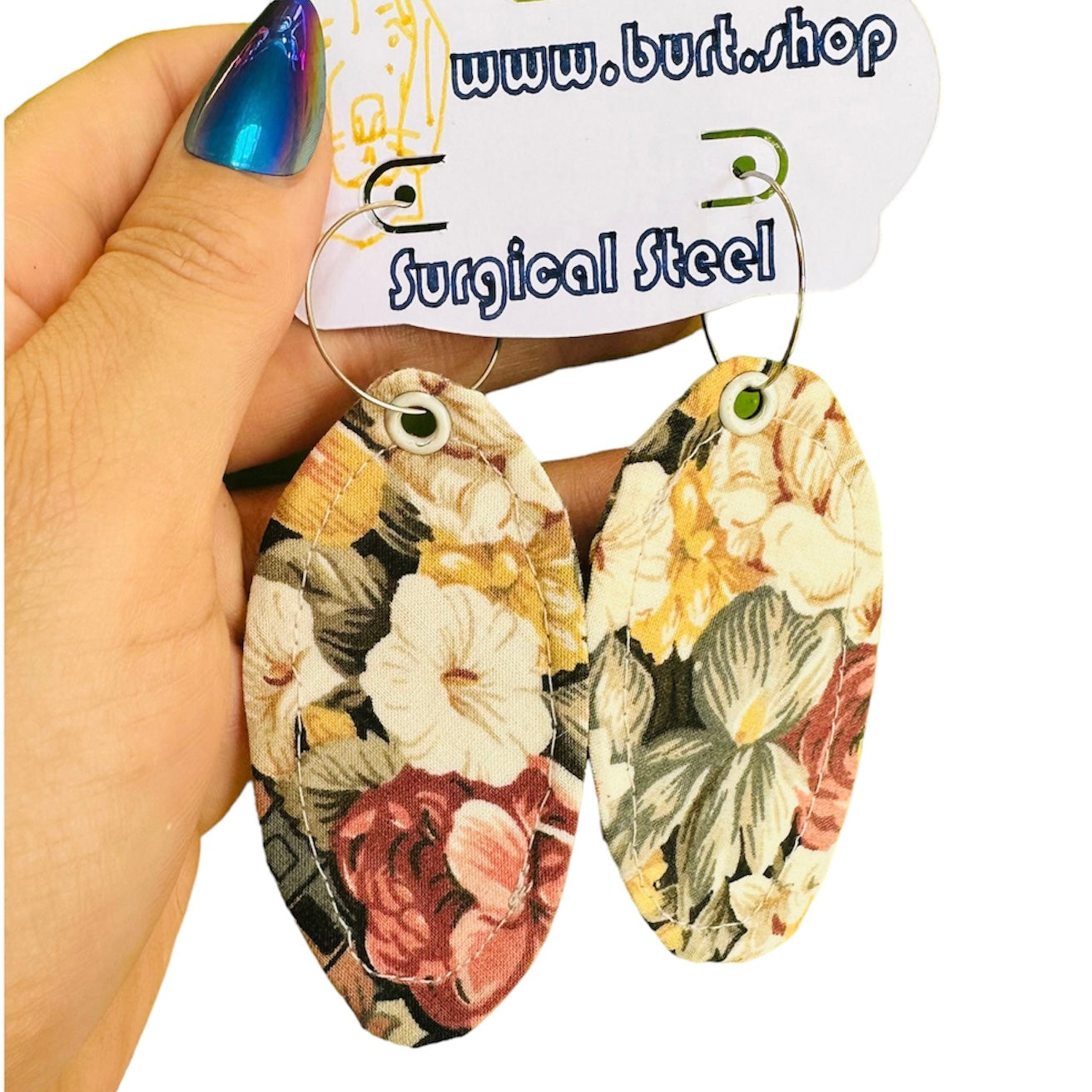 Floral Vintage Fabric Earrings by Studio Burt