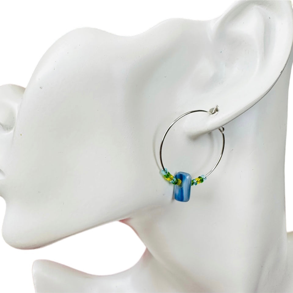 Glass Bead Hoop Earrings by Studio Burt